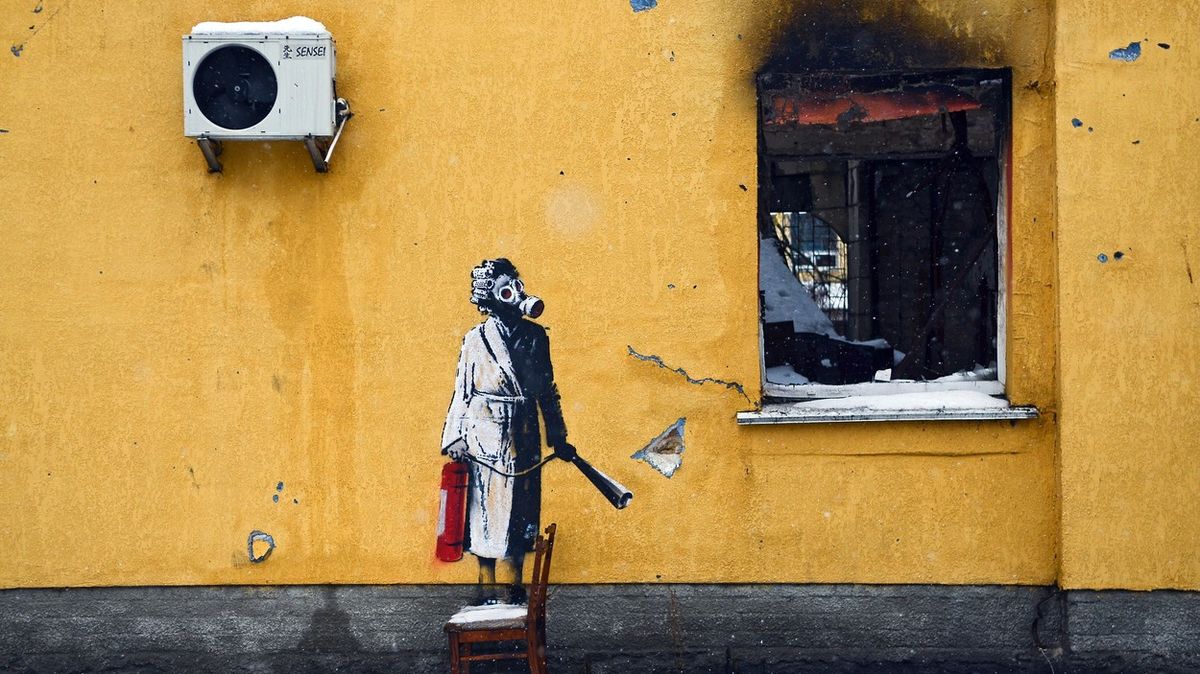 Osm lidí se pokusilo ukrást dílo umělce Banksyho. Vyřízli ho ze zdi